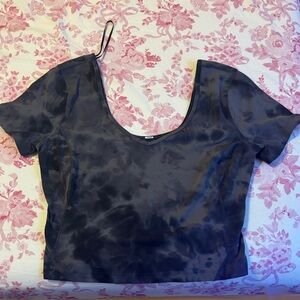 lululemon athletica Black Tie-Dye Crop Top